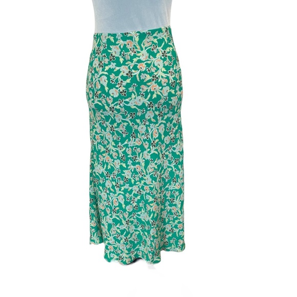 NWT Loft pull on elastic waist bright green floral skirt size extra large - Picture 4 of 8